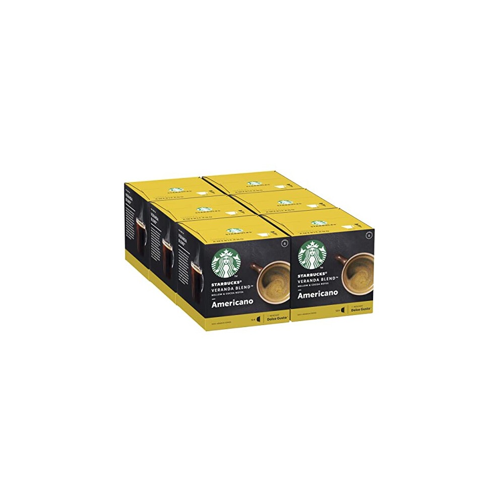 STARBUCKS Veranda Blend by Nescaf? Dolce Gusto, Blonde Roast, Coffee Pods 6 X 12 (72 Capsules)