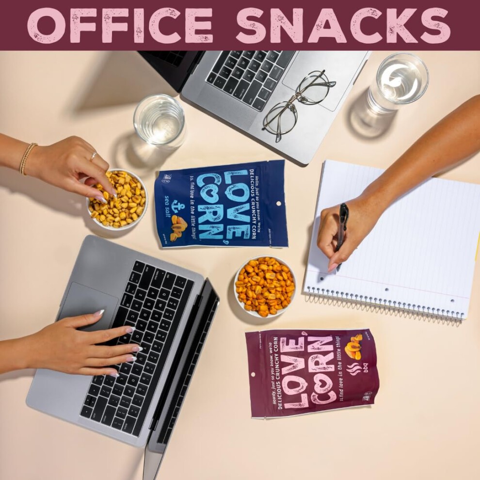 LOVE CORN BBQ Crunchy Corn Snack 20g X 24 Bags ? Healthy Snacks Ideal for Gluten Free & Vegan Diets ? Low Sugar Alternative for Crisps, Mixed Nuts & thumbnail