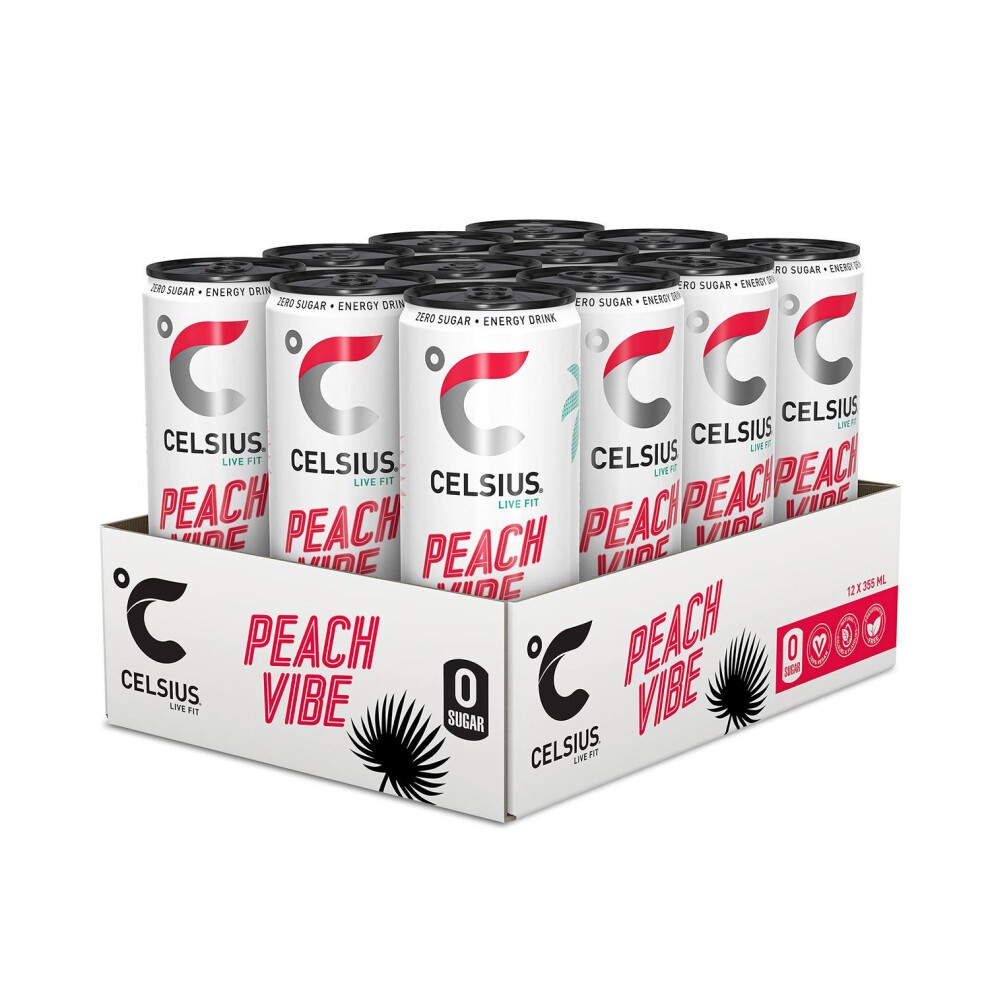 Celsius Sparkling Energy Drink Peach Vibe with Zero Sugar 355ml, 12 Pk thumbnail