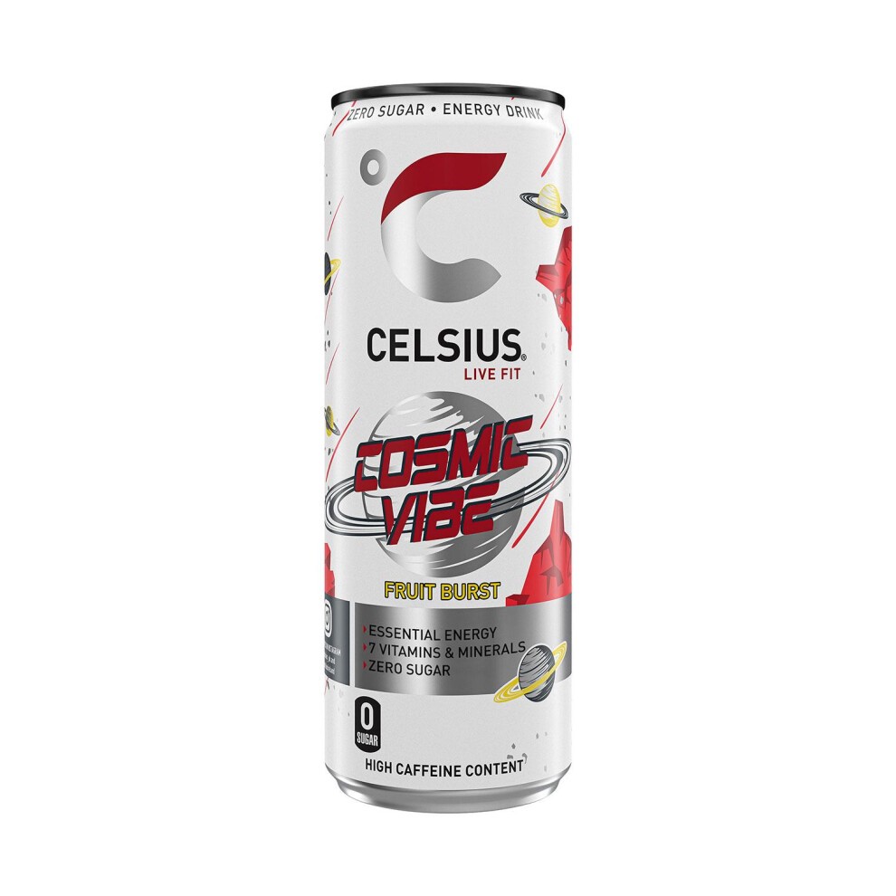 Celsius Sparkling Energy Drink Cosmic Vibe with Zero Sugar 355ml,12 Pk thumbnail