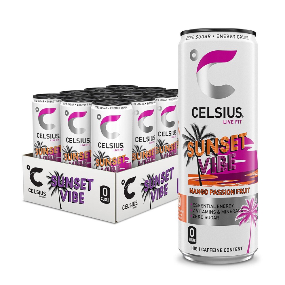 Celsius Sparkling Energy Drink Mango Passionfruit 355ml, 12 Pack thumbnail