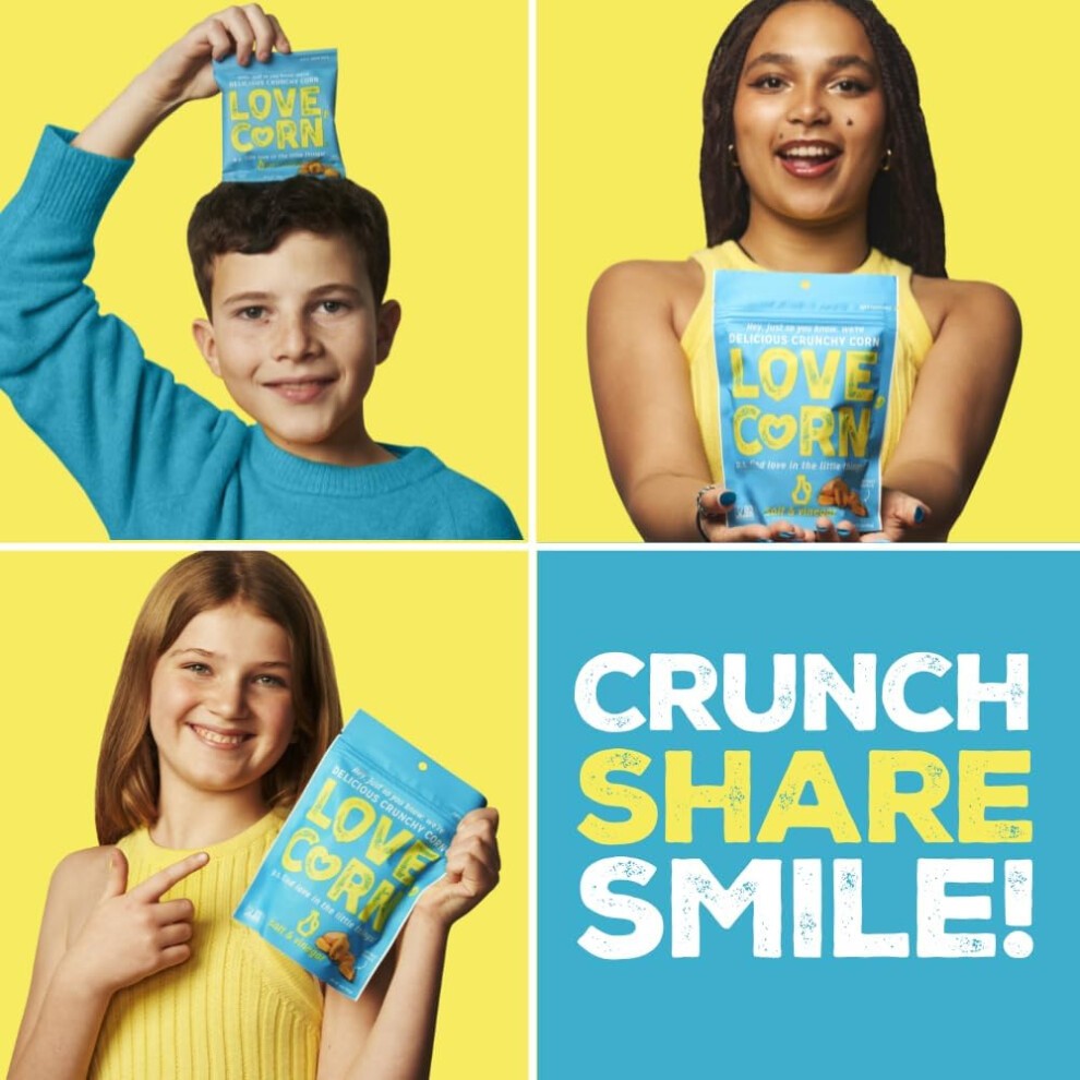 LOVE CORN Salt & Vinegar Crunchy Corn Snack 20g X 24 Bags Healthy Snacks Ideal for Gluten Free & Vegan Diets Low Sugar Alternative for Crisps Mixed thumbnail