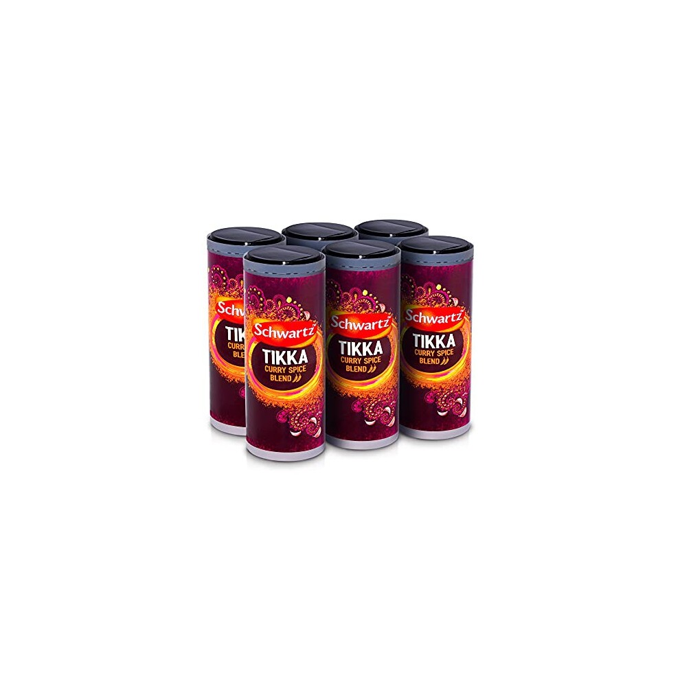 Schwartz Tikka Curry Powder Mix Drum 85 G  Pack of 6  Medium-Heat Curry Blend with Ground Ginger, Ground Coriander Seed, Garlic & Coriander Leaf