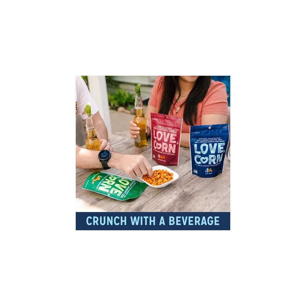 LOVE CORN Variety Pack (8x Sea Salt, 8x BBQ, 8x Salt & Vinegar 20g) ? Healthy Snacks Ideal for Gluten Free & Vegan Diets ? Low Sugar Alternative for thumbnail