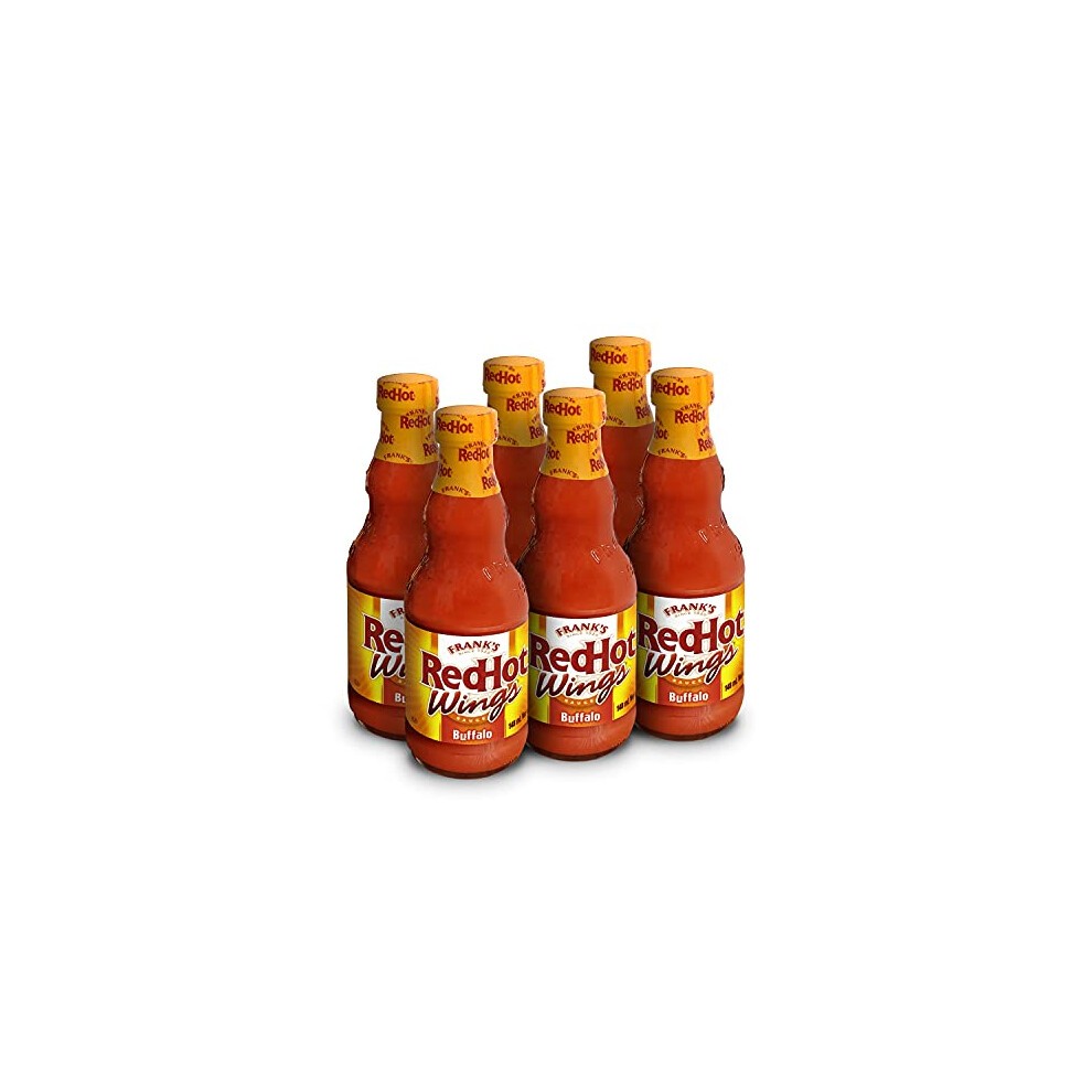 Frank's RedHot Buffalo Wings Sauce 148 ML | Pack of 6 | Hot Chilli Sauce | Vegan & Non-Vegan Cuisine | Perfect for Chicken Wings, Burritos & Fajitas