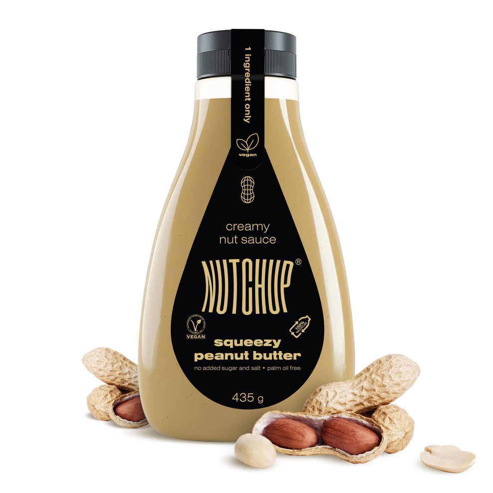 NUTCHUP the First Squeezy Peanut Butter | Delicious Nut Topping | Smooth & Crunchy Pancake, Waffle, Ice Cream, Pizza Sauce | 435g Bottle (Peanut