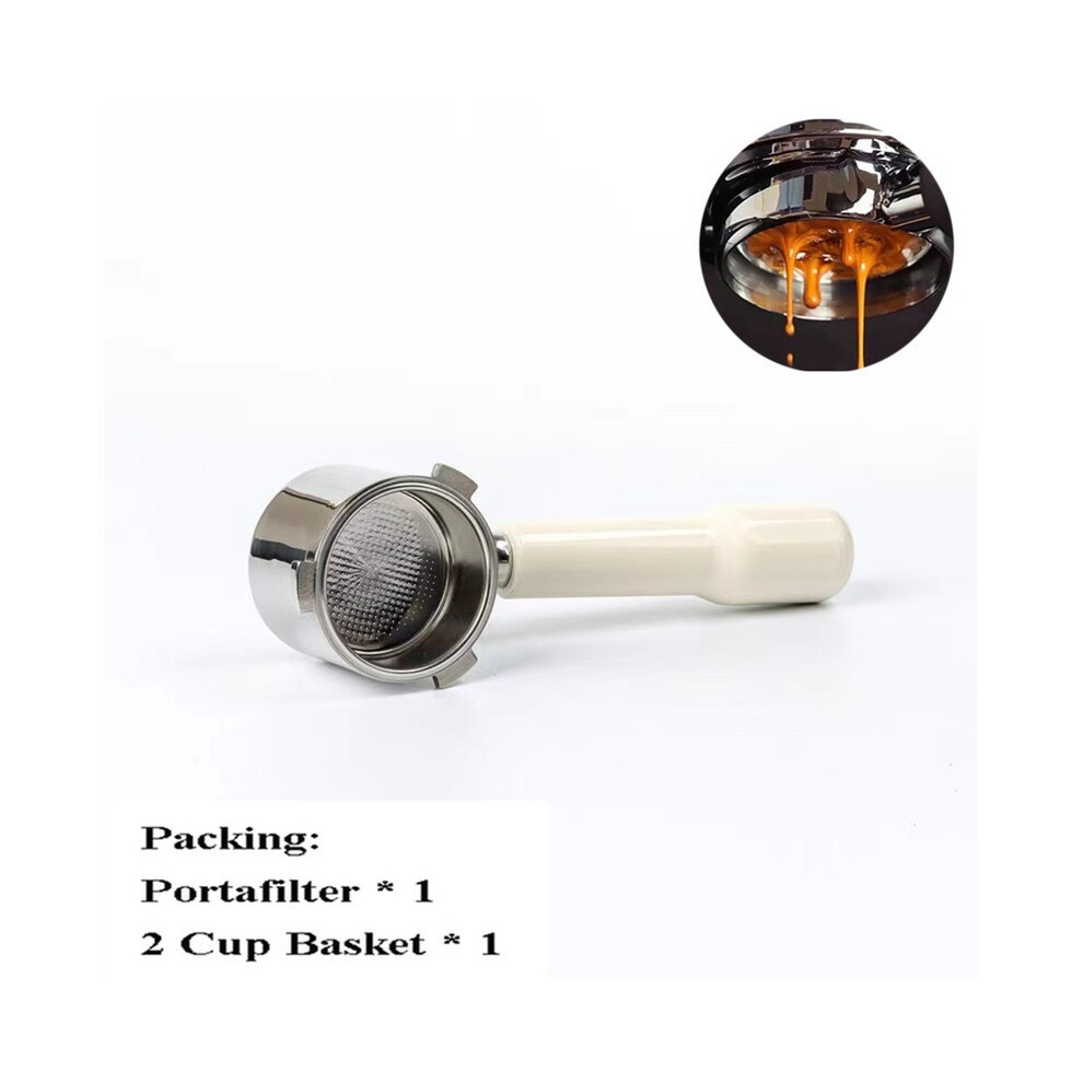 (ABS White) 51mm Bottomless Portafilter for Delonghi 9155/9255/9355/9335/9665 Stainless Steel Naked Coffee Handle with Basket