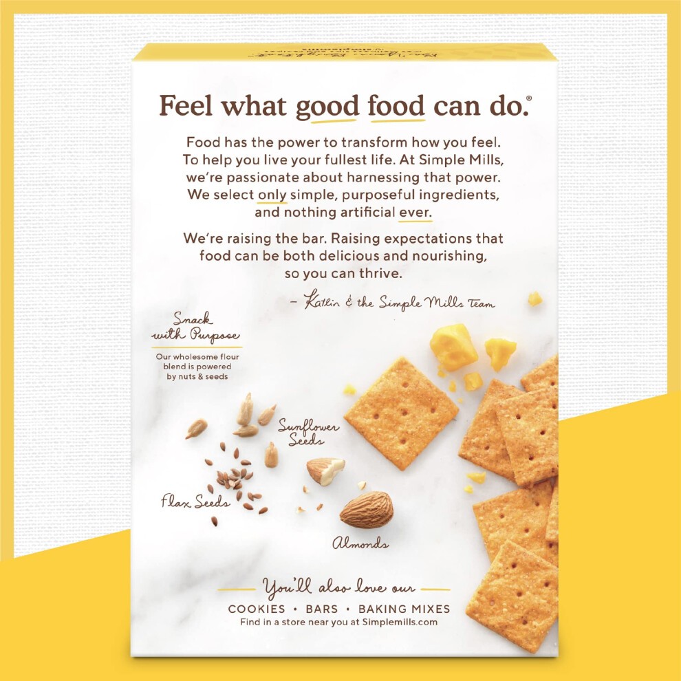 Simple Mills Naturally Gluten-Free Almond Flour Crackers, Farmhouse Cheddar, 4.25 Oz thumbnail