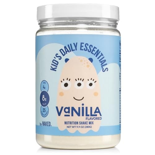 Naked Vanilla Kids Daily Essentials, Kids Protein Shake Made with Organic Milk, 6 Organic Vegetables, 25 Vitamins and Minerals, No Artificial Sweetene
