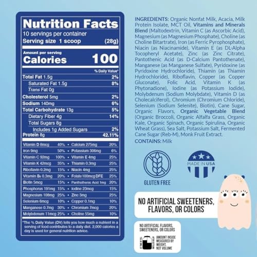 Naked Vanilla Kids Daily Essentials, Kids Protein Shake Made with Organic Milk, 6 Organic Vegetables, 25 Vitamins and Minerals, No Artificial Sweetene thumbnail