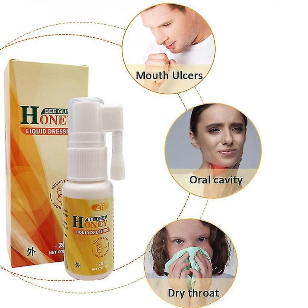 20ml Bee Propolis Oral Spray Clean Mouth to Renew the Breath for Ulcer Pharyngitis thumbnail