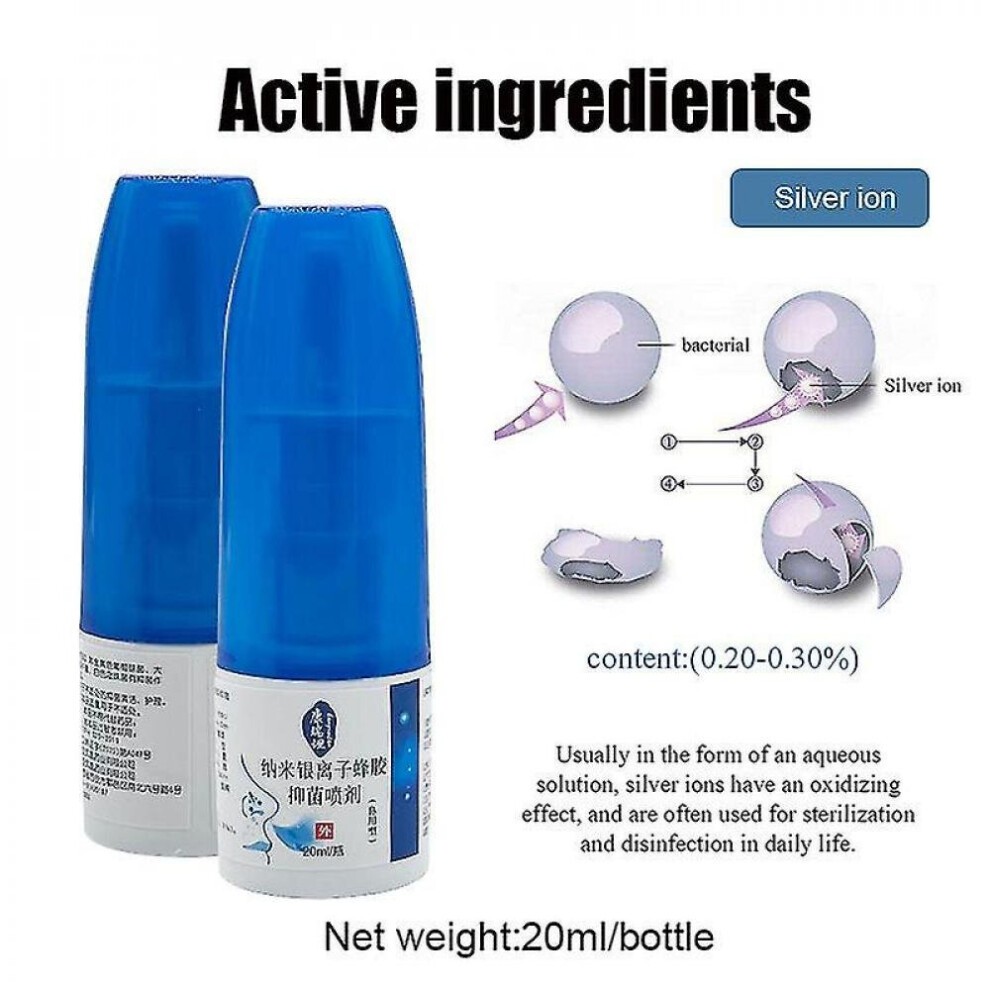 Tib 10pcs Nano Silver Ion Propolis Antibacterial Nose Spray Cure Rhinitis Sinusitis Nose Drops Anti-snore for Human Health Care thumbnail