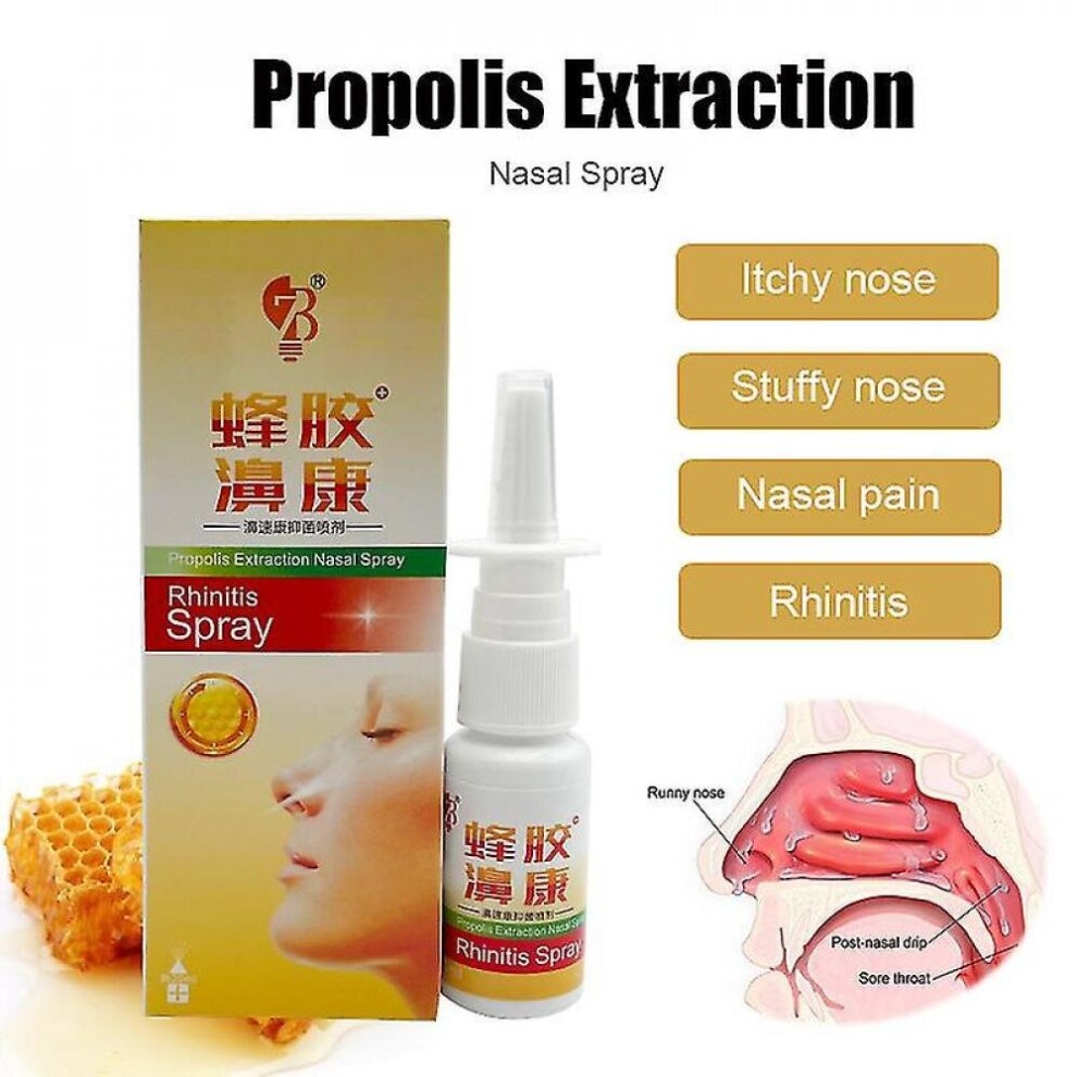 Tib 10pcs Propolis Extract Nose Spray Relieves Rhinitis and Sinusitis Nasal Drops Can Relieve Headaches Dizziness Health Care