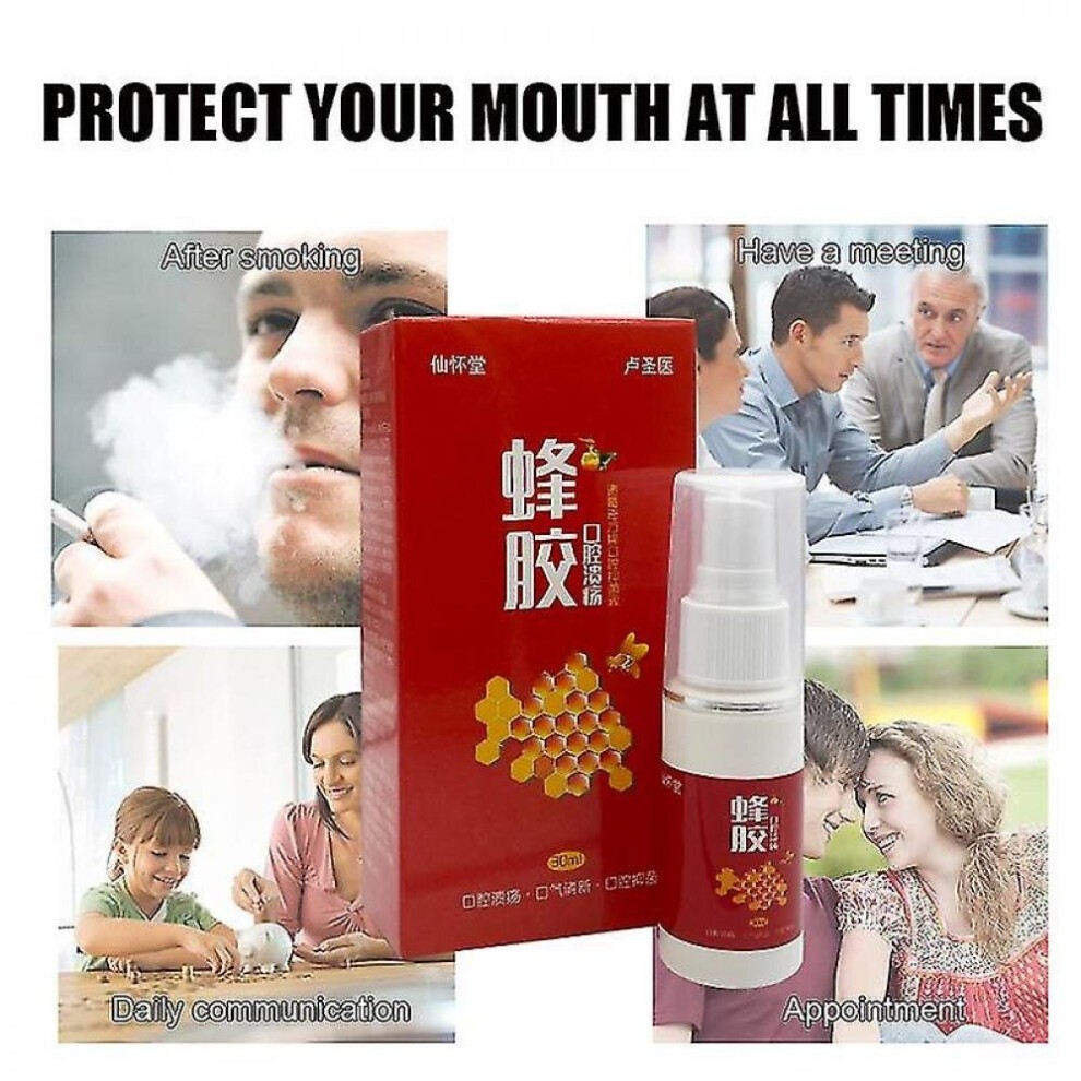 Tib 30ml Propolis Oral Spray Treats Mouth Oral Ulcers Has Fresh Breat Antibacterial Mouth Spray Effect Protects for Health Care thumbnail