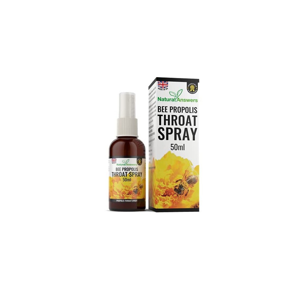 Propolis Throat Spray 50ML , Immune Support & Sore Throat Relief, Natural Answers Bee Propolis Spray with Honey (1 Pack)