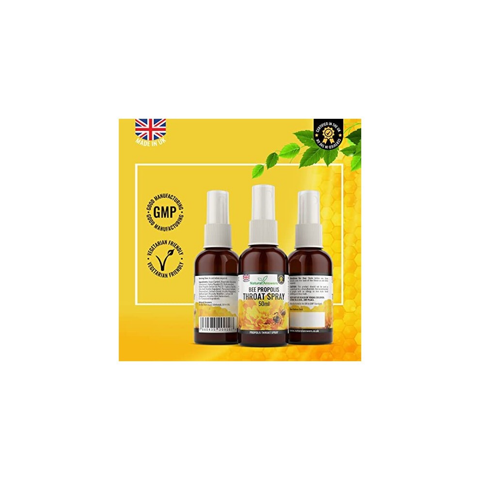 Propolis Throat Spray 50ML , Immune Support & Sore Throat Relief, Natural Answers Bee Propolis Spray with Honey (1 Pack) thumbnail