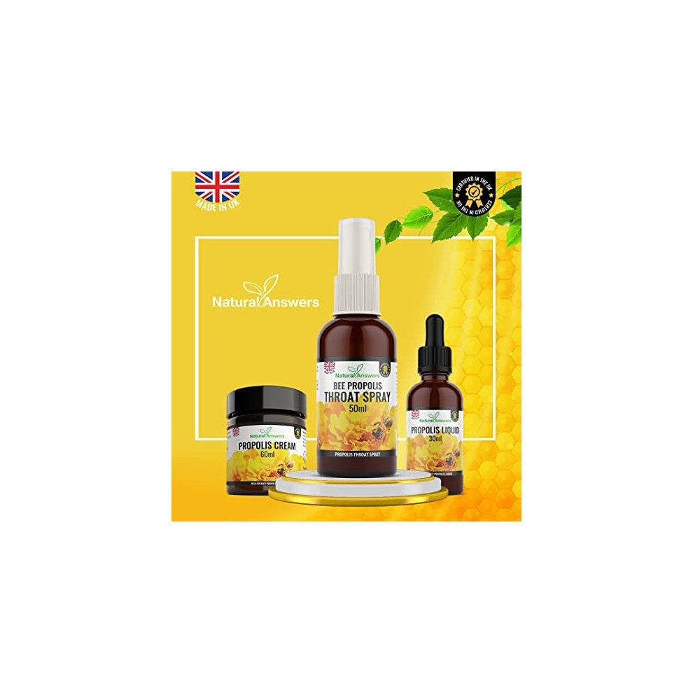 Propolis Throat Spray 50ML , Immune Support & Sore Throat Relief, Natural Answers Bee Propolis Spray with Honey (1 Pack) thumbnail