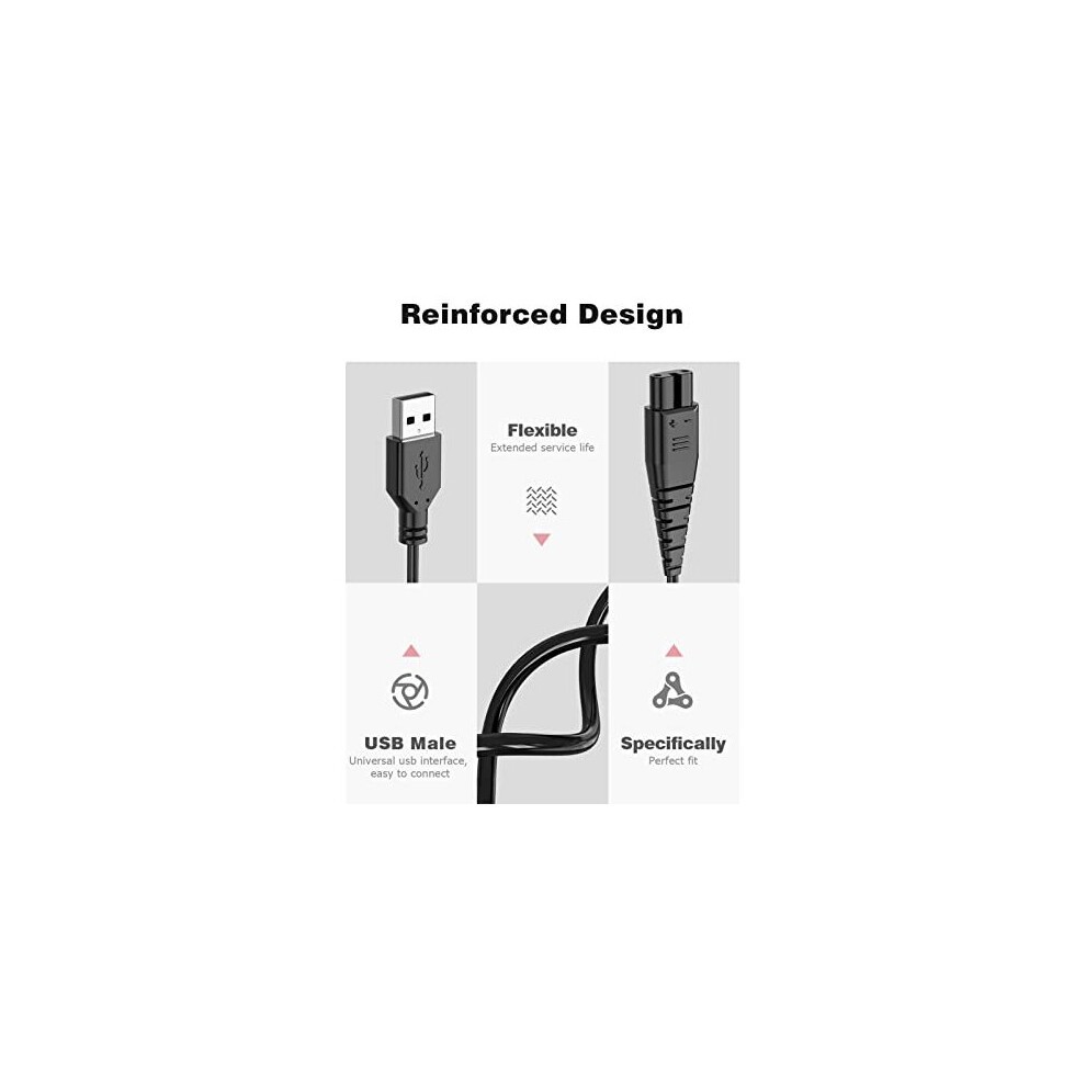 Charger Cable for Hatteker 1.5M, Mellbree Shaver Charger Cable Compatible with Hatteker RFC-588 RFC-598 RFC-690 RFC-692 RFC-696 RSCX-9598 RSCX-7568 thumbnail