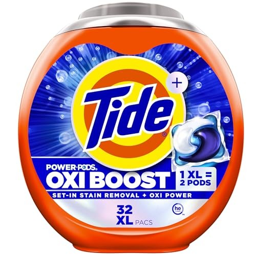 Tide Oxi Boost Power Pods with Stain Remover and Oxi Power Laundry Detergent  32 Count thumbnail