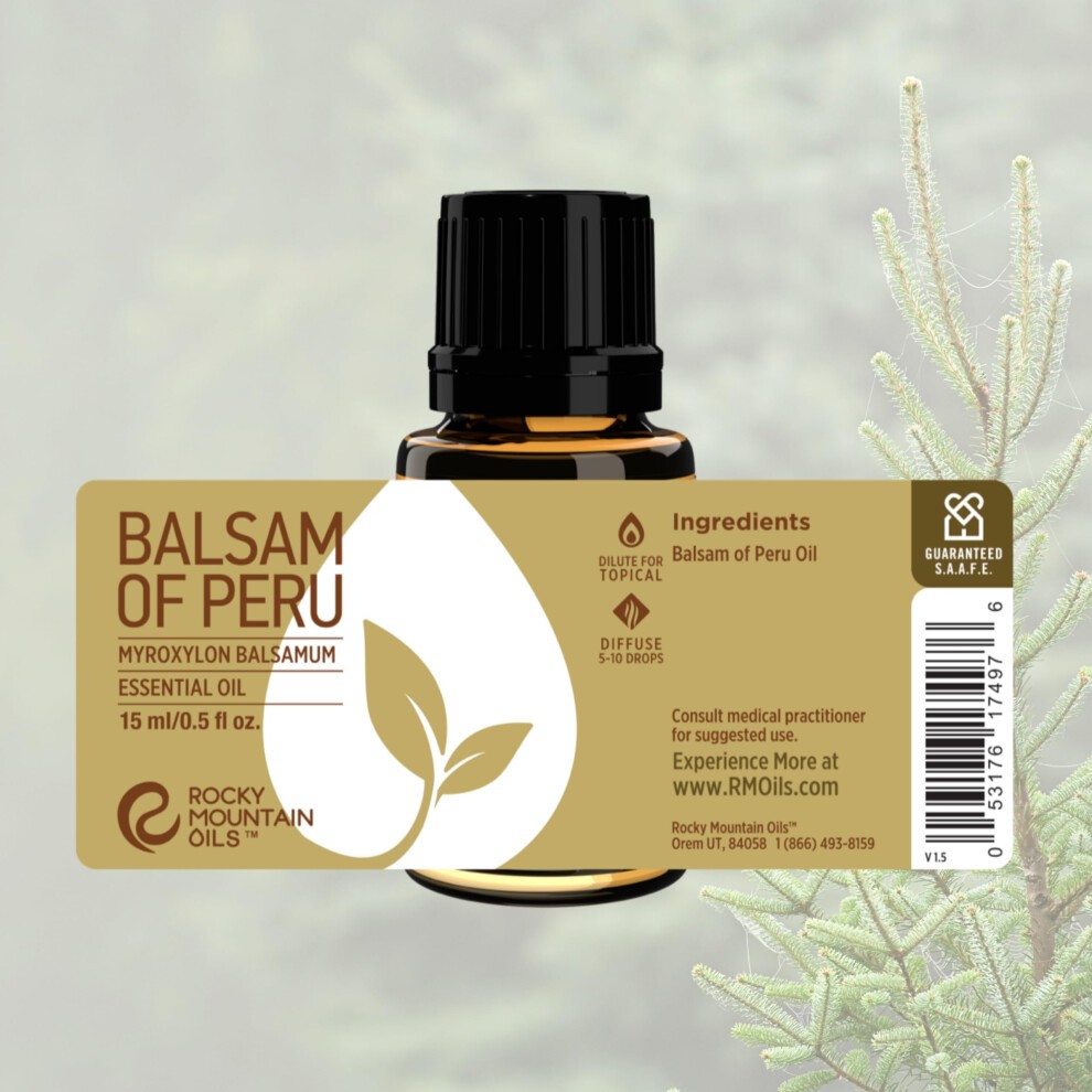Rocky Mountain Oils Balsam of Peru Essential Oil - 100% Pure & Natural Aromatherapy Grade | Rich  Sweet Scent for Diffusers  Home & Skin Care | 15ml B thumbnail