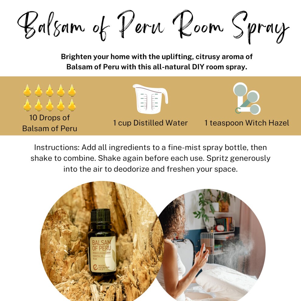Rocky Mountain Oils Balsam of Peru Essential Oil - 100% Pure & Natural Aromatherapy Grade | Rich  Sweet Scent for Diffusers  Home & Skin Care | 15ml B thumbnail