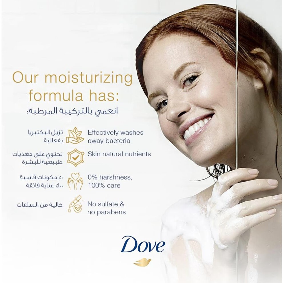 DOVE Deeply Nourishing Body Wash for Instantly Moisturized Skin 500ml | No Sulfates & Parabens | Triple Moisture Serum Shower Gel thumbnail