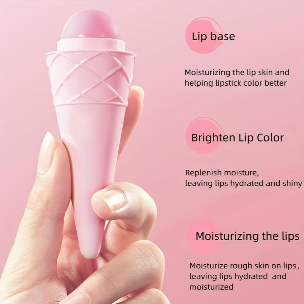 4 Flavors of Hydrating and Moisturizing Lip Balm in Ice Cream Shape Perfect for Women and Girls Fruit Flavored Strawberry Water Peach Avocado and Hone thumbnail