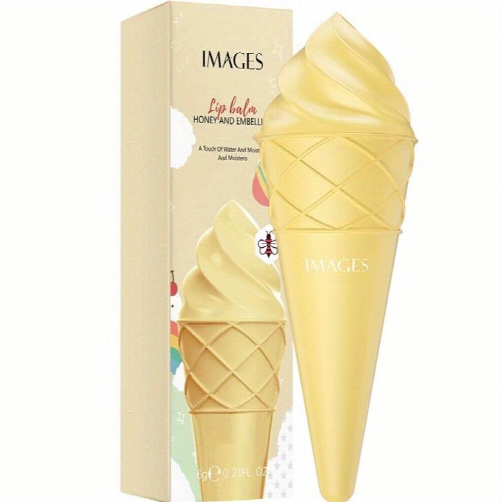 4 Flavors of Hydrating and Moisturizing Lip Balm in Ice Cream Shape Perfect for Women and Girls Fruit Flavored Strawberry Water Peach Avocado and Hone thumbnail