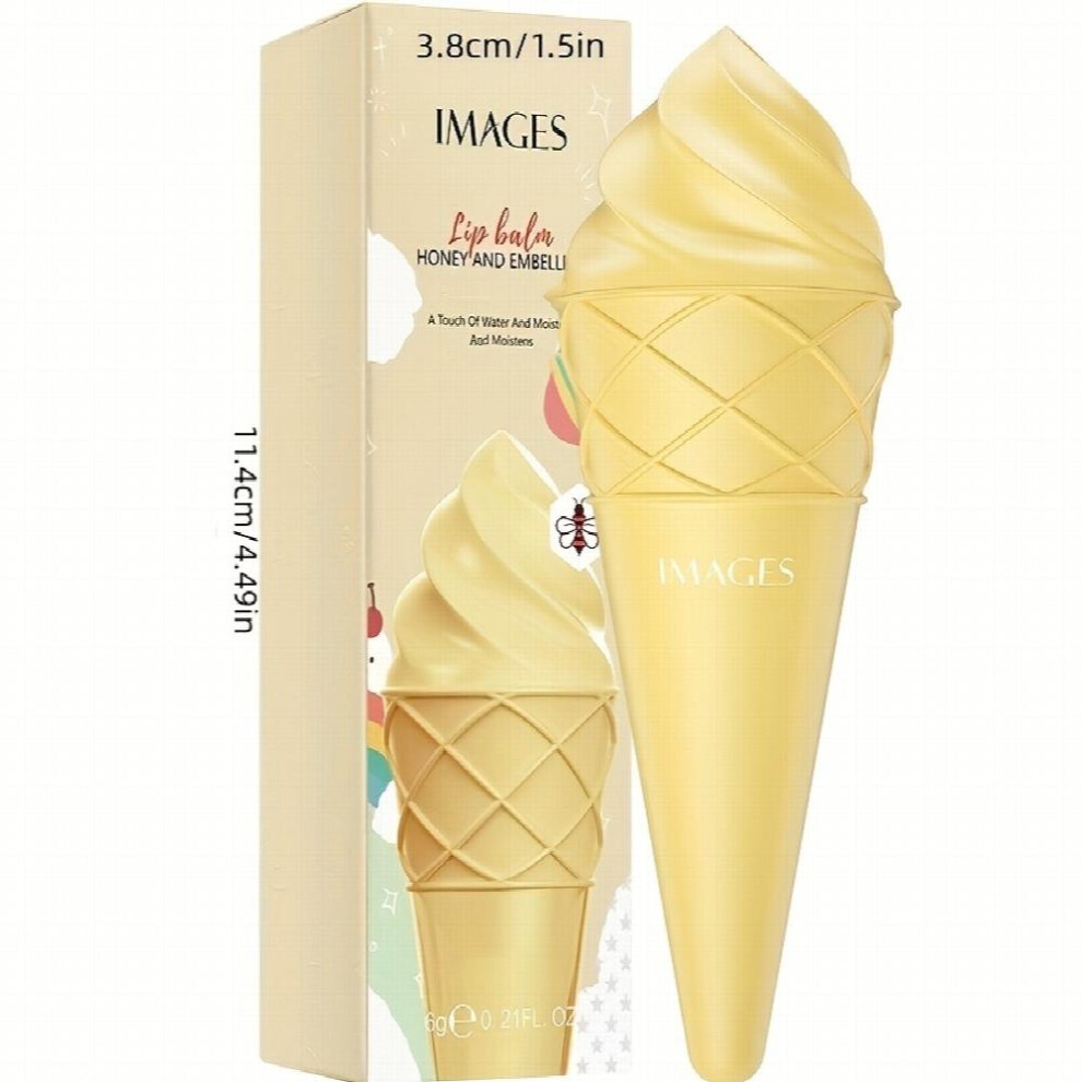 4 Flavors of Hydrating and Moisturizing Lip Balm in Ice Cream Shape Perfect for Women and Girls Fruit Flavored Strawberry Water Peach Avocado and Hone thumbnail