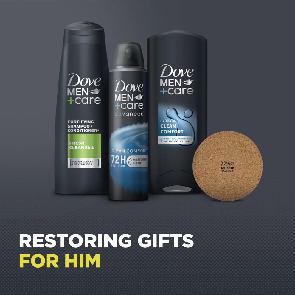 Dove Men+Care Restore Collection + Charging Pad Gift Set Body Wash, 2-in-1 Shampoo & Conditioner and Anti-perspirant Perfect Gifts for Him 3 Piece thumbnail