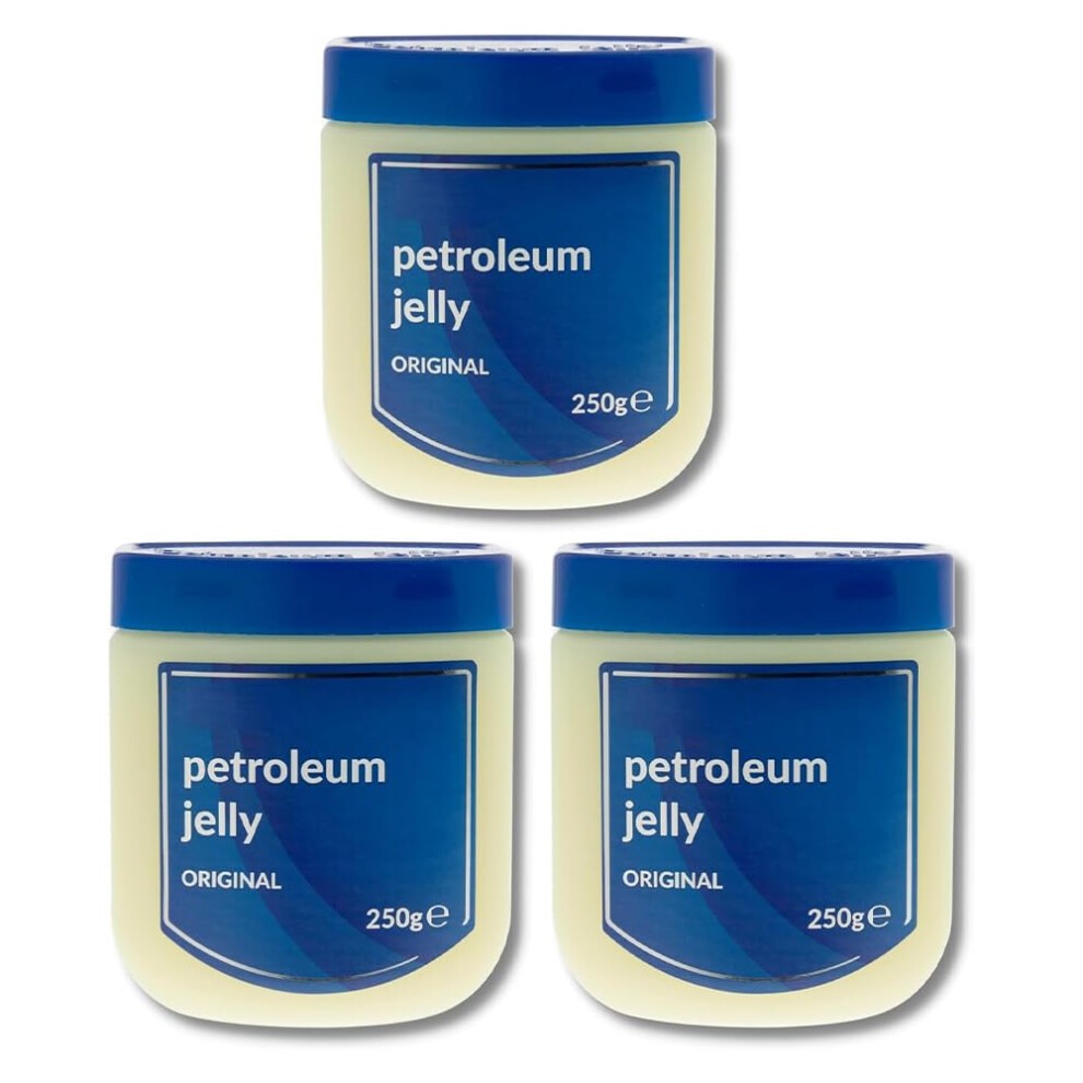 - Original Petroleum Jelly 250g - Petroleum Jelly Ideal for Cracked, Dry Skin and Eczema Relief Skin Protection and Healing Soothing Properties -3pk