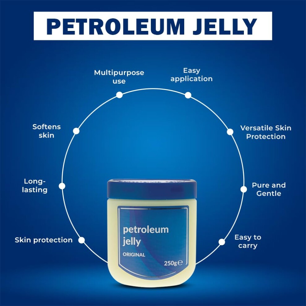 - Original Petroleum Jelly 250g - Petroleum Jelly Ideal for Cracked, Dry Skin and Eczema Relief Skin Protection and Healing Soothing Properties -3pk thumbnail