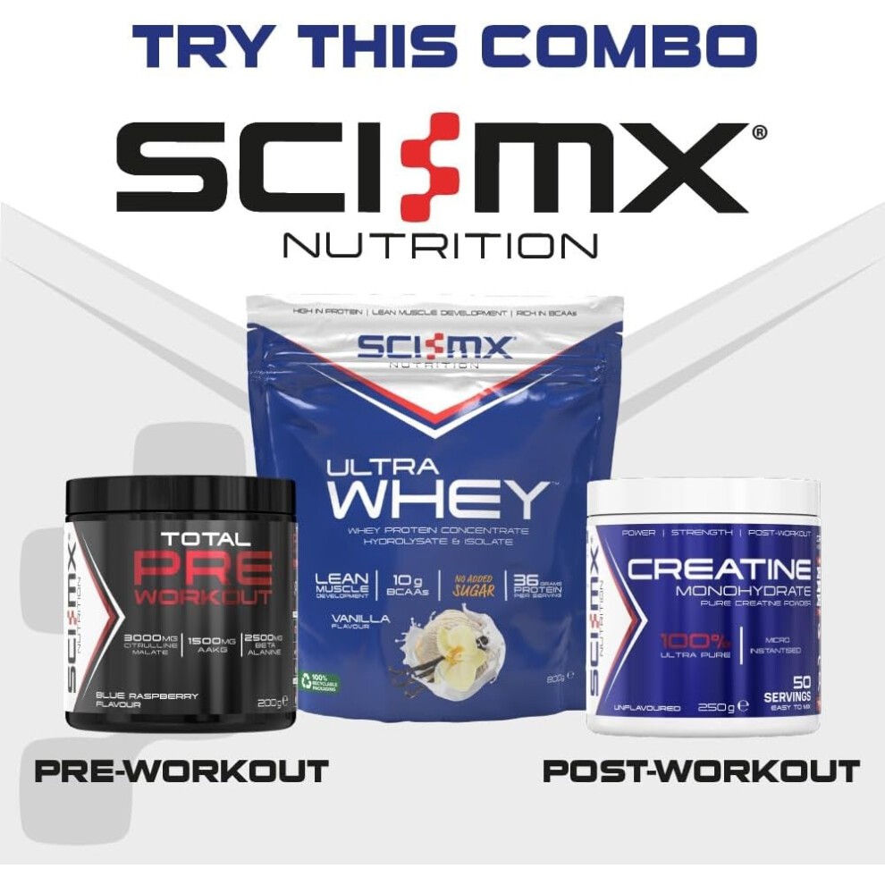 SCI-MX Ultra Whey Protein Muscle Building & Recovery Protein Powder with Naturally Occurring Glutamine & Amino Acids Vanilla Flavour 800G 18 SERVINGS thumbnail
