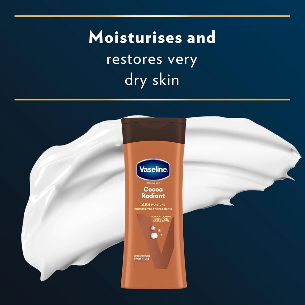 Vaseline Cocoa Radiant Body Lotion 100% Cocoa Butter for Dry Skin 6x 400 Ml thumbnail