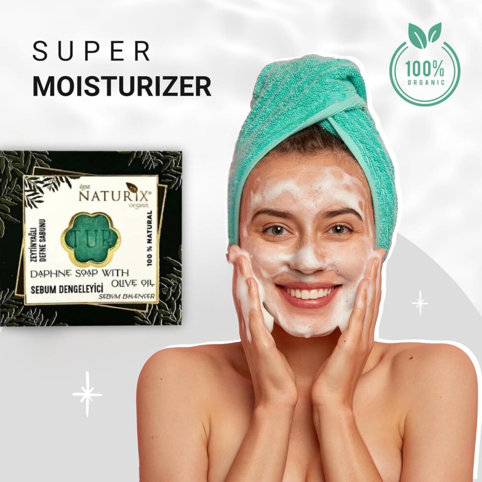 Organic Bar Soap Moisturizing Soap Made from Natural Oil | Hair Hand Face Body Bath Wash | Skin Care Cleanser Shampoo (Laurel) thumbnail
