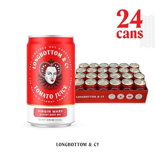 Longbottom & Co. Virgin Bloody Mary Mix/Tomato Juice | Premium Made with Fresh Pressed Tomatoes | Low in Sodium | 7.5 Fl Oz (24 Pack) thumbnail