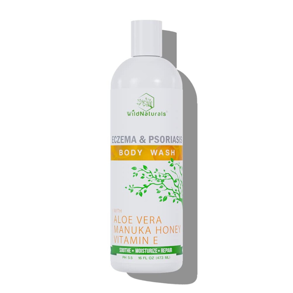 Wild Naturals Organic Body Wash  Moisturizing  Exfoliating Wash for Sensitive Dry Itchy Skin  Hydrating Hypoallergenic Body Wash for Men  Women