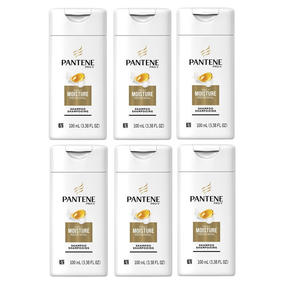 Pantene Pro-V Daily Moisture Renewal Hydrating Shampoo  3.38 Fl Oz Travel Size (Pack of 6)