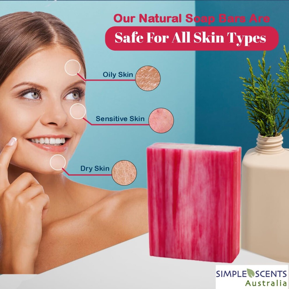 Simple Scents Australia Goats Milk and Berries Scented Natural Soap Bars (6 Bars)  3.5oz Moisturizing French Triple Milled Soap Bars Enriched with She thumbnail