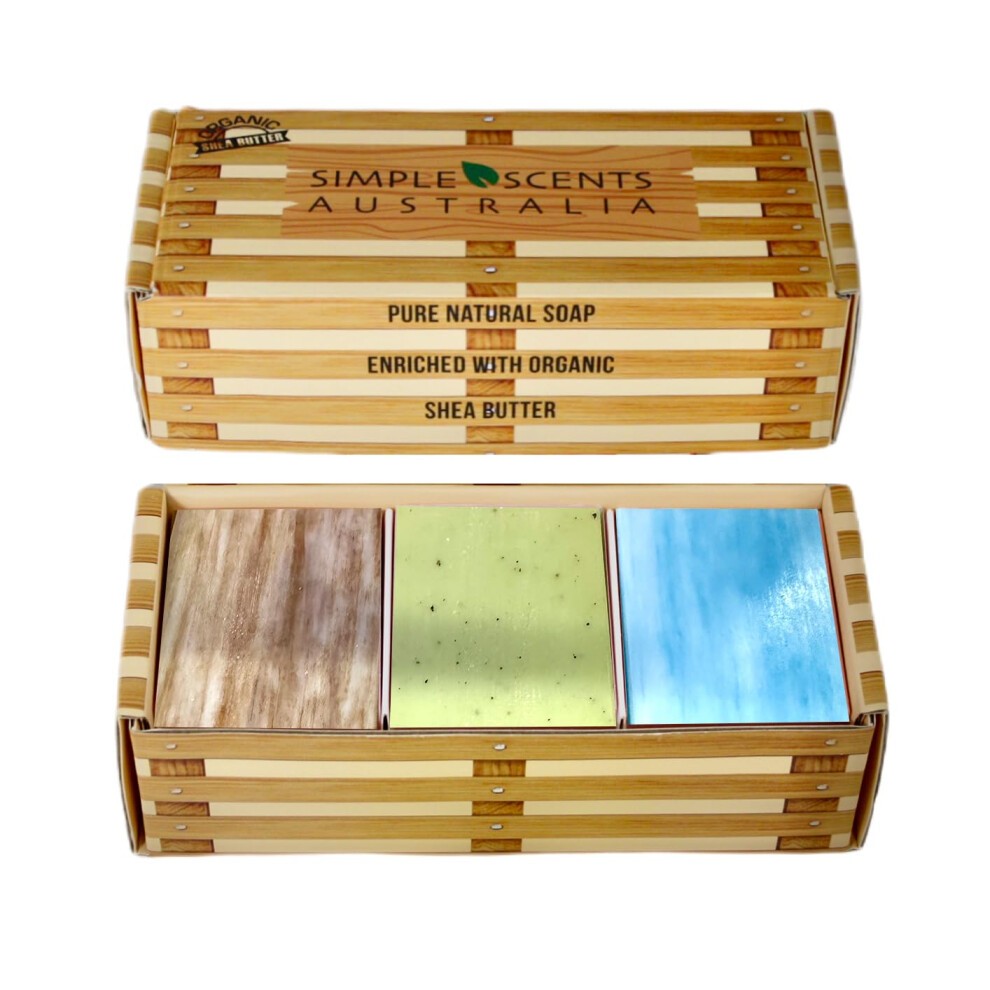 Simple Scents Australia Assorted 6 PCS Natural Soap Bars  Assorted Coastal Woods  3.5oz Each Moisturizing French Triple Milled Soap Bars Enriched with