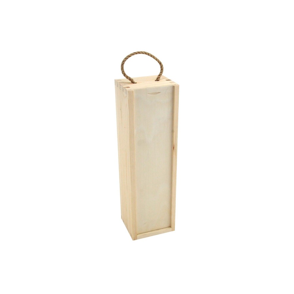 Pinewood Single Wine Box with Sliding Lid thumbnail