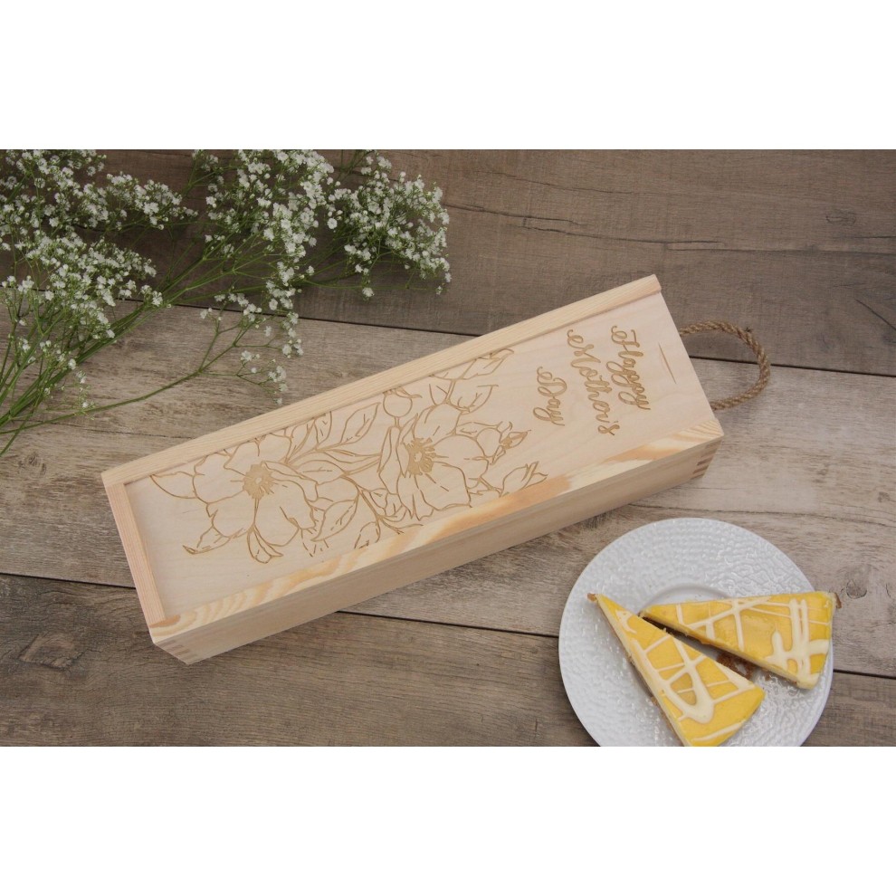 Pinewood Single Wine Box with Sliding Lid thumbnail