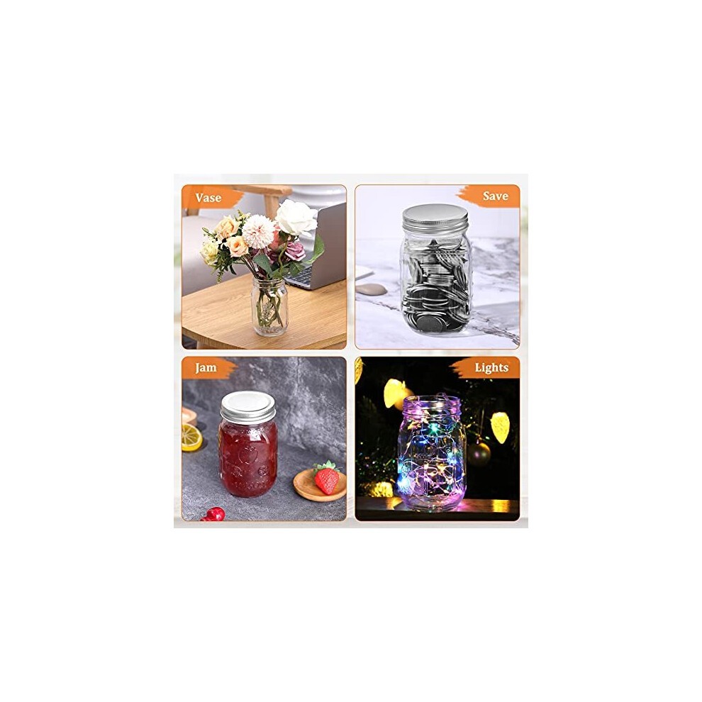 Glass Mason Jars with Lids,Food Storage Jars 16 Oz for Homemade Food Preserving Jam,Honey Yogurt,Pickle and Beans Canning Jars with 18pcs Spare L thumbnail