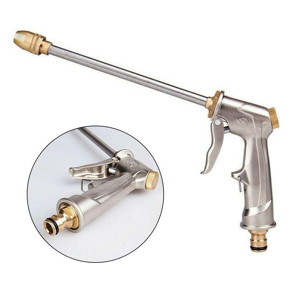 High Pressure Garden Water Spray Gun with Brass Nozzle, Perfect for Washing/Watering Lawns and Gardens/Paths - Long Gardening Spray Gun