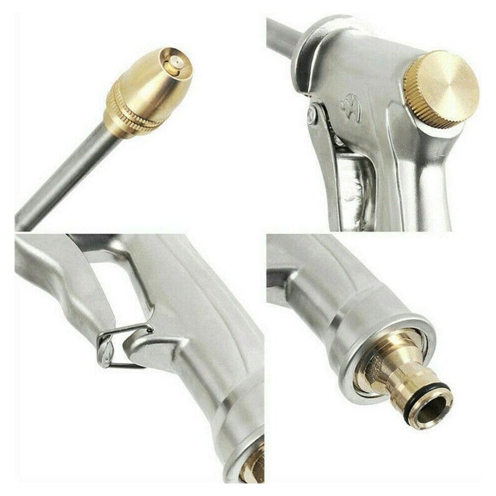 High Pressure Garden Water Spray Gun with Brass Nozzle, Perfect for Washing/Watering Lawns and Gardens/Paths - Long Gardening Spray Gun thumbnail