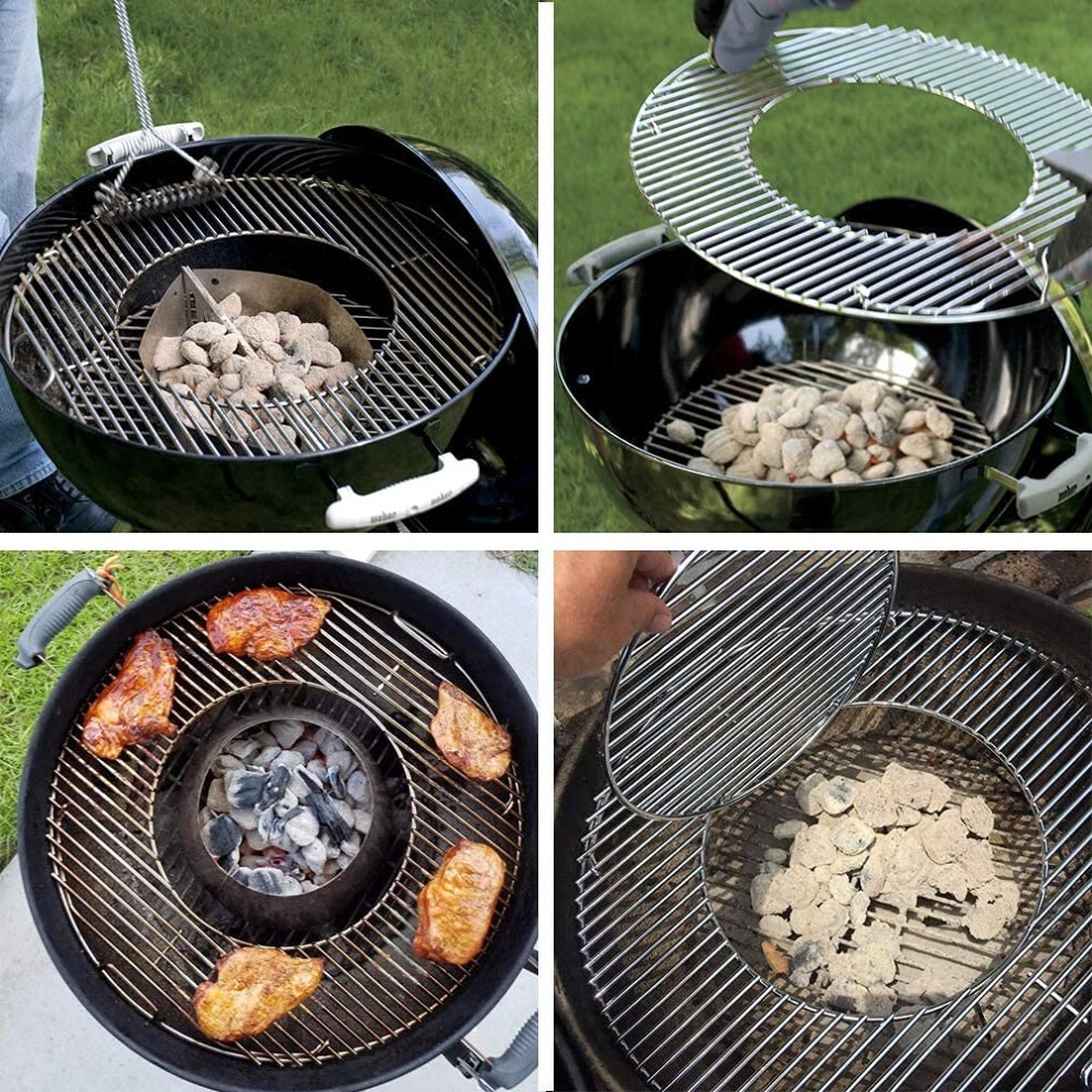 Denmay 54.5cm 8835 Hinged Cooking Grate for 57cm Weber Charcoal Grills Gourmet BBQ System Cooking Grate for Weber One-Touch Performer Bar-B-Kettle and thumbnail
