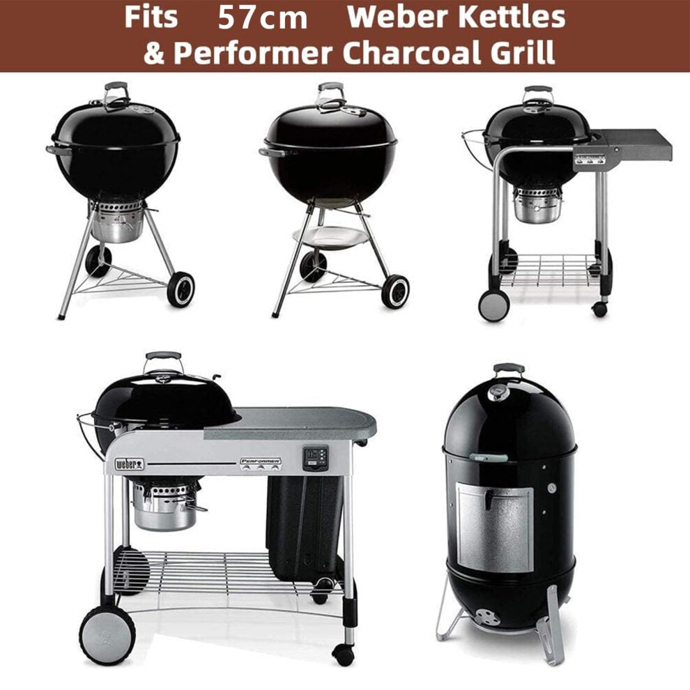 GFTIME 8835 54.3cm Cast Iron Cooking Grate for Weber 57cm Charcoal Grills Gourmet BBQ System Cooking Grate for One-Touch Performer Bar-B-Kettle and thumbnail