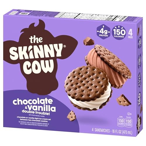 Skinny Cow Chocolate and Vanilla Double Trouble! Light Ice Cream Sandwiches, 4 Count thumbnail
