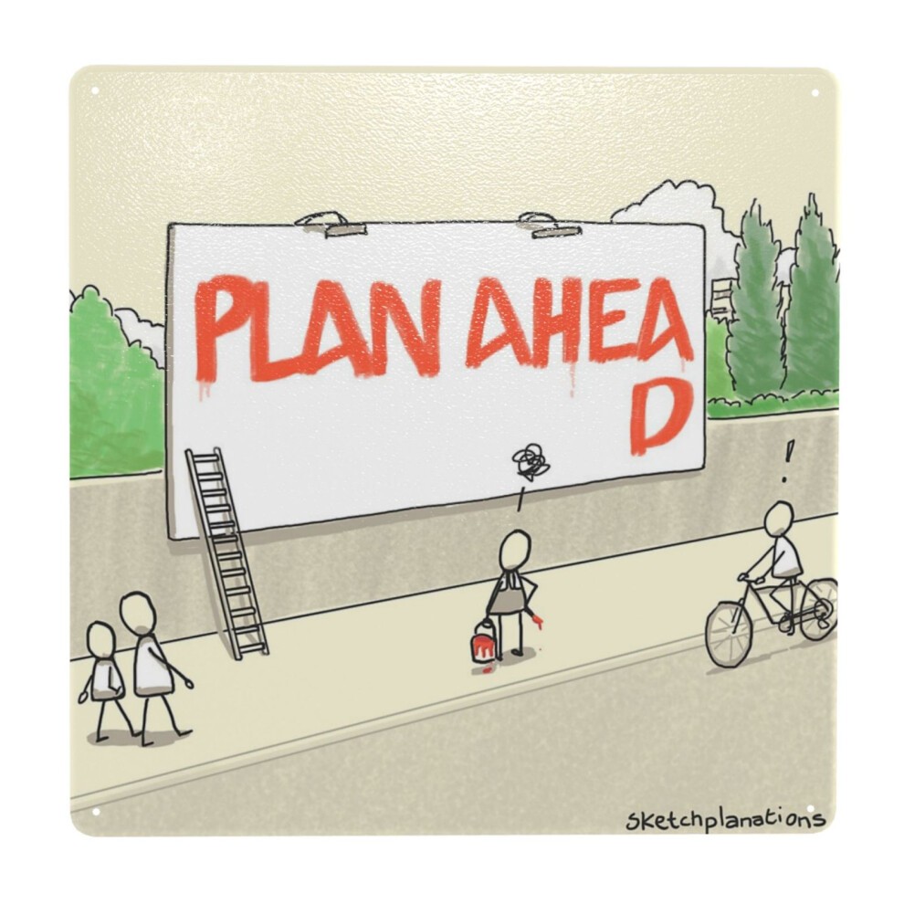 (Plan Ahead=9734) Metal Tin Sign 12x12