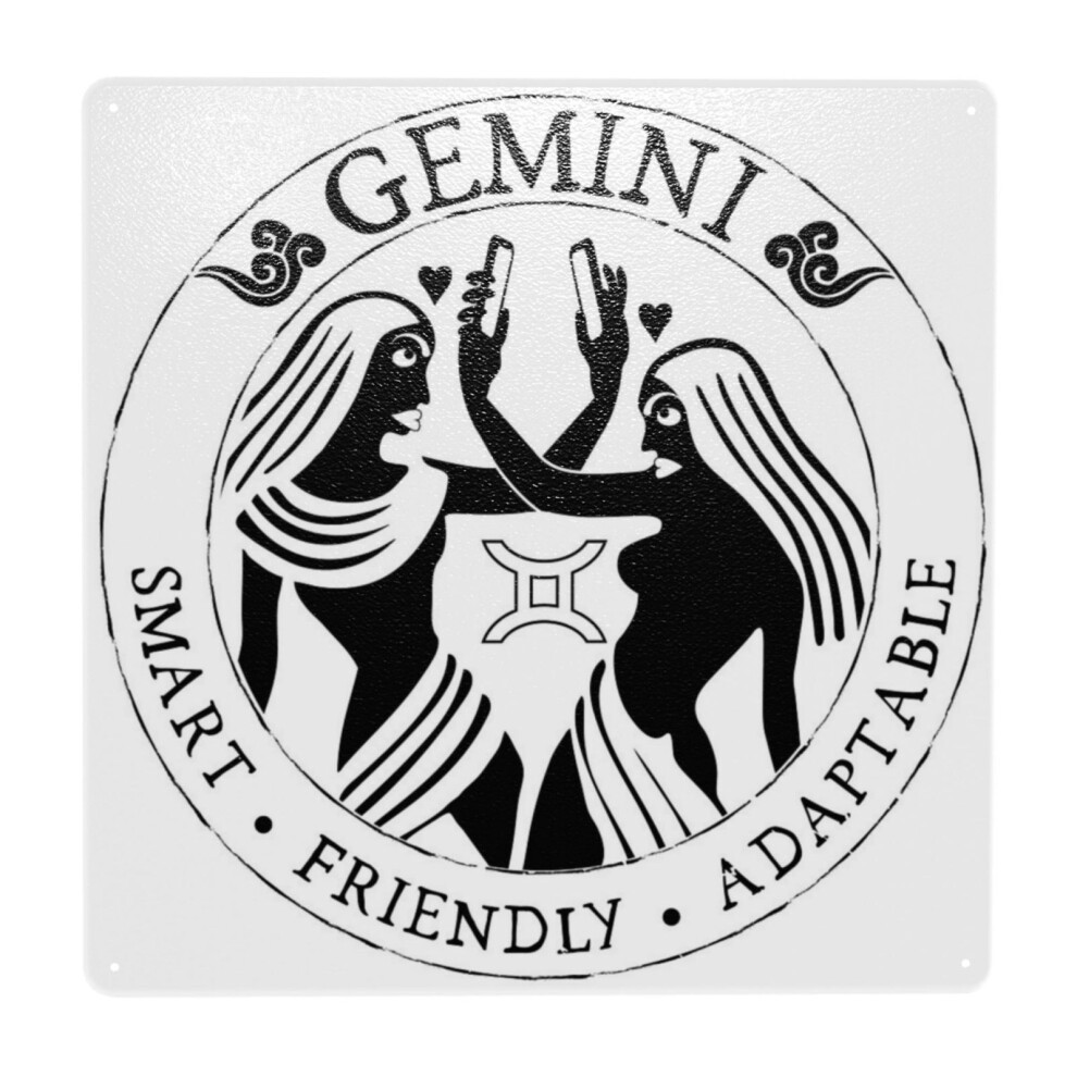 (Gemini Zodiac Birthday Star Sign Zodiac Gift=6755) Metal Tin Sign 12x12